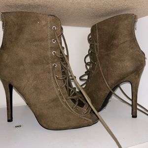 Lace Up open toe Booties